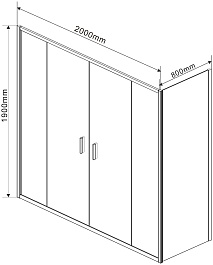 Vincea Душевой уголок Garda 200x80 VSR-1G28020CL профиль хром стекло прозрачное – фотография-7