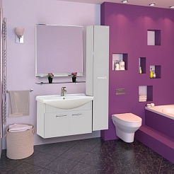 Misty Тумба с раковиной Джулия 75 подвесная белая – фотография-4