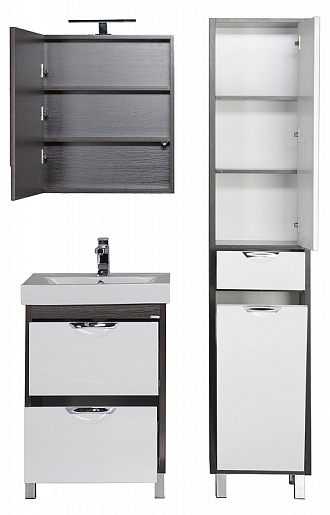 Aquanet Тумба с раковиной "Гретта 60" 2 ящика венге (171595) – картинка-11