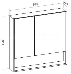 Equil Зеркальный шкаф Smile 80 лен антрацит – фотография-4