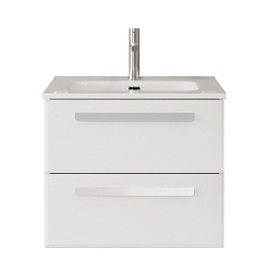 Cezares Тумба с раковиной Eco Cer-N 60 bianco lucido CZR-8095-60 ручки сатин – фотография-1