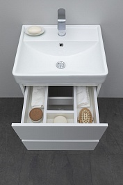Aquanet Мебель для ванной Вега 50 подвесная белая глянцевая – фотография-8
