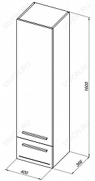 Aquanet Пенал для ванной "Нота" черный – фотография-2