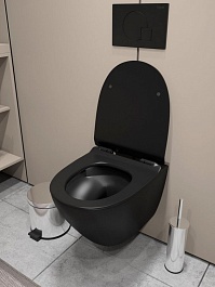 Teymi Унитаз подвесной Lina Pro Vortex T40114 Black безободковый черный матовый – фотография-9