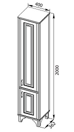 Aquanet Пенал Валенса 40 белый краколет/серебро – фотография-5
