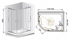 Cezares Душевой уголок ANIMA-W-RH-2-120/100-C-Cr-R – фотография-3