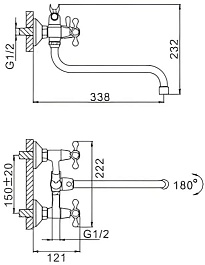 Frap Смеситель для ванны H27 F2227-2 хром – фотография-3