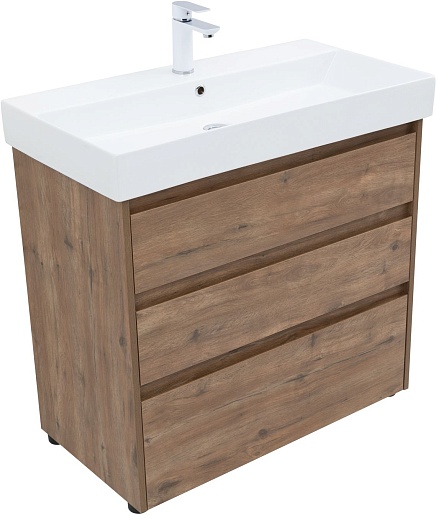 Aquanet Тумба под раковину Nova Lite 85 дуб рустикальный – фотография-2