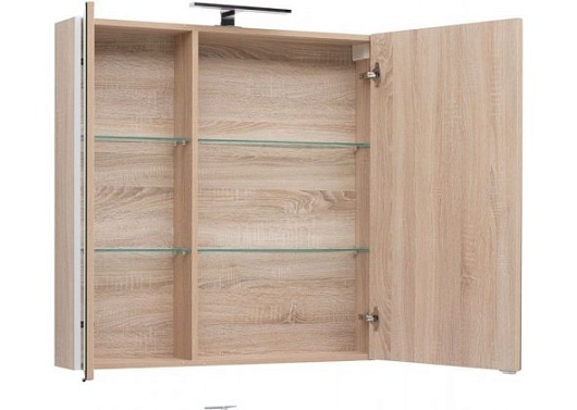 Aquanet Зеркало-шкаф Августа 90 дуб сонома – фотография-2