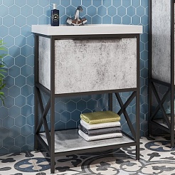 Mixline Мебель для ванной Бруклин 60 бетон – фотография-5