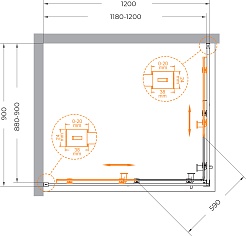 Cezares Душевой уголок Relax 304 RELAX-304-AH-2-120/90-C-BORO 120x90 профиль брашированное золото стекло прозрачное – фотография-8