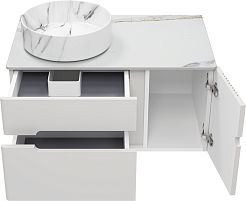 Brevita Тумба с раковиной Pallisandro 80 L подвесная серая матовая – фотография-6