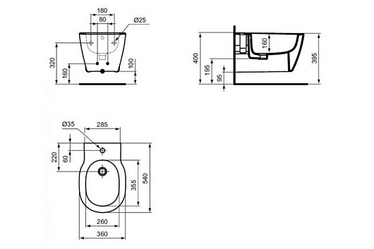 Ideal Standard Биде подвесное Connect E772201 – картинка-5