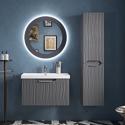 Equil Тумба под раковину Mirage 80 1 ящик подвесная графит софт – фотография-11