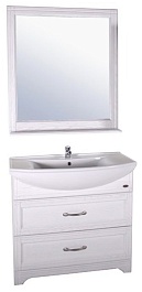 ASB-Woodline Зеркало Берта 85, белый/патина серебро, массив ясеня – фотография-2