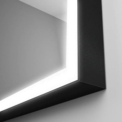 Teymi Зеркало Helmi Black Edition 80x80 Led с сенсором на взмах черное – фотография-6