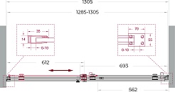 BelBagno Душевая дверь в нишу Soft Close-2 SOFT_CLOSE-2-BF-1-130-C-GM 130x200 профиль оружейная сталь стекло прозрачное – фотография-12