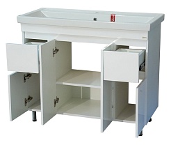 Misty Тумба с раковиной Фостер 100 с 2 ящиками – фотография-7