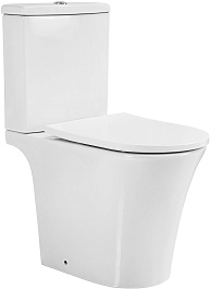 Azario Унитаз-компакт Vise AZ-1343BT безободковый с бачком с сиденьем микролифт белый – фотография-3