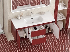 Brevita Тумба под раковину Wine 120 подвесная бордовая – фотография-11