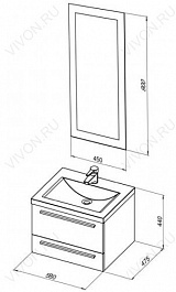 Aquanet Мебель для ванной  "Нота 58 лайт" белая (165379) – фотография-3
