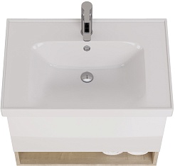 Dreja Мебель для ванной Perfecto 70 подвесная белая/дуб эврика – фотография-10