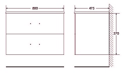 BelBagno Тумба под раковину Onda-M 80 подвесная Bianco Lucido – фотография-10