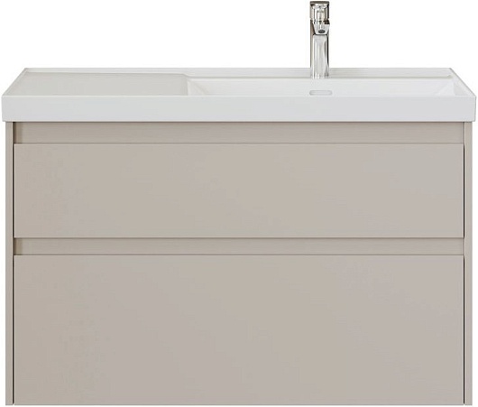 Aquanet Тумба с раковиной Nova Lite 2.0 90 R подвесная бежевая матовая – фото-1