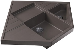 Florentina Мойка кухонная Бомбей угловая серый шелк – фотография-2