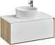 Акватон Мебель для ванной с белой столешницей Либерти 90 Mila 40 белая/дуб эльвезия – фотография-17