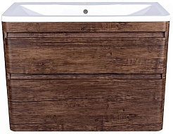 Style Line Тумба с раковиной подвесная Атлантика 100, Люкс, старое дерево, PLUS – фотография-1