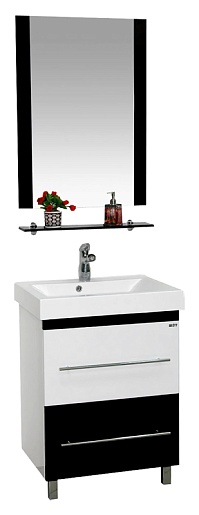 Misty Тумба с раковиной Моника 60 бело-черная – картинка-3