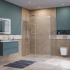 BelBagno Душевой уголок Soft Close-2 SOFT_CLOSE-2-AH-1-160/90-C-Cr 160x90 профиль хром стекло прозрачное – фотография-3