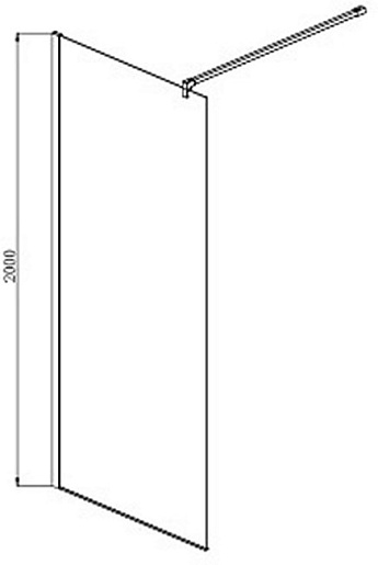Aquatek Душевая перегородка 120x200 AQ WIW 12020BL с держателем профиль черный стекло прозрачное – картинка-5