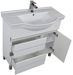 Aquanet Тумба с раковиной "Доминика 90" белая – фотография-5