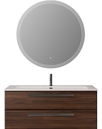 Cezares Тумба с раковиной Eco Cer-N 120 орех шоколад софт CZR-8073-120 ручки чёрные – фотография-2