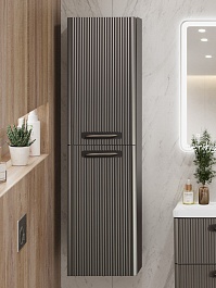 BelBagno Шкаф подвесной Due 40/150 оружейная сталь ручки Сатиновый никель – фотография-2