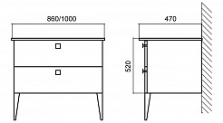 BelBagno Мебель для ванной ATRIA 850 Bianco Lucido, 2 ящика – фотография-4