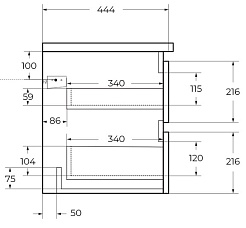 BelBagno Тумба под раковину Albano-Cer 50 подвесная Pino Scania – фотография-11