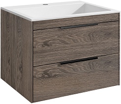 Vincea Тумба с раковиной Chiara 2D 60 подвесная дуб темный – фотография-2