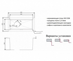 Zorg Кухонная мойка INOX PVD 2344 GRAFIT – фотография-2