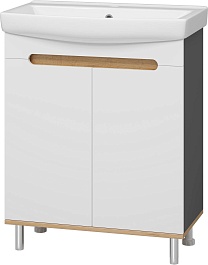 Misty Тумба под раковину Сканди 70 белая/дуб крафт золотой/антрацит – фотография-4