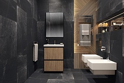 Velvex Мебель для ванной напольная Klaufs 60 черная/дерево, 2 ящика – фотография-6