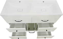 Misty Тумба под раковину Дуэт 120 6 ящиков с б/к белая – фотография-4