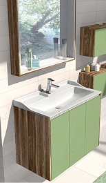 Акватон Тумба с раковиной "Фабиа 65" фисташковая/дуб инканто – фотография-3