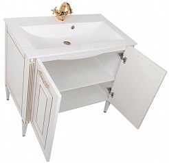 Aquanet Мебель для ванной Паола 90 белая/патина золото (187844) – фотография-9