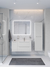 BelBagno Мебель для ванной Etna 100 R подвесная белая матовая – фотография-2