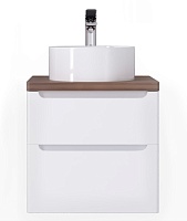 Jorno Тумба с раковиной Wood 60 белая столешница светлая