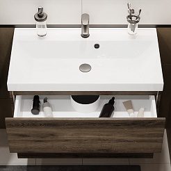 Водолей Тумба под раковину Бест 90 подвесная дуб крымский коричневый – фотография-7