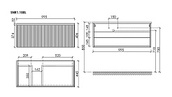 Sancos Тумба с раковиной Snob R 1.0 100 L beige soft раковина Element 101 чаша слева CN7003L – фотография-4